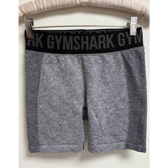 Gymshark Seamless Training Shorts Women's Size S Gray Black Logo Waistband - Picture 1 of 3